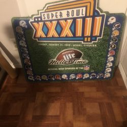 Miller Lite Metal Sign Super Bowl XXXIII