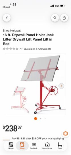 16 ft. Drywall Panel Hoist Lift in Red