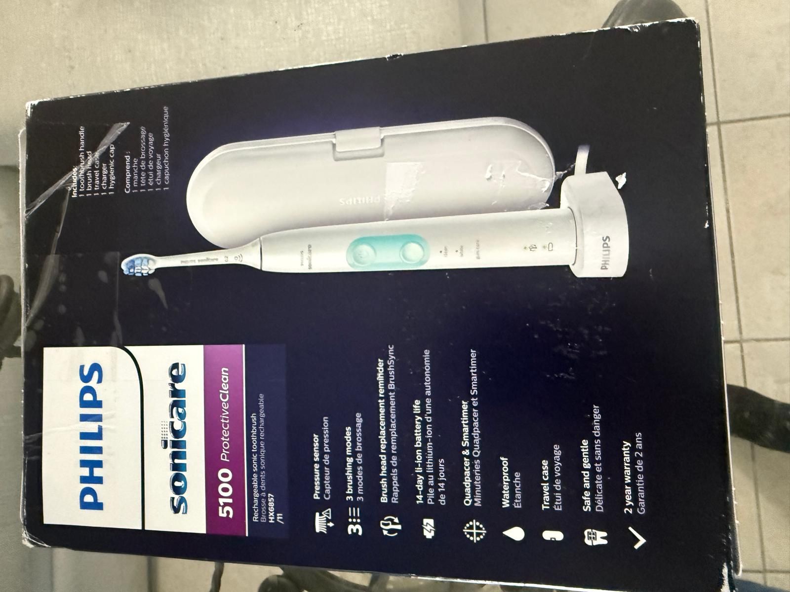 Sonicare PHILIPS ProtectiveClean Rechargeable sonic toothbrush Brosse a dents sonique rechargeable HX6857 /11 3:= S Pressure