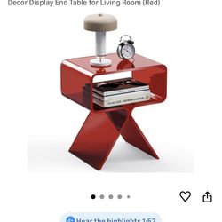 Red Acrylic Side Table