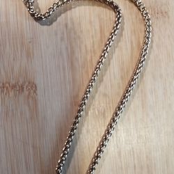 Gold Plated Wheat Stainless Steel Chain 17 In Brand New