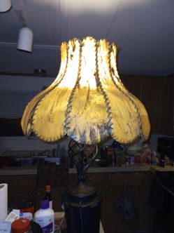 Vintage Table Lamp with Rawhide Shade