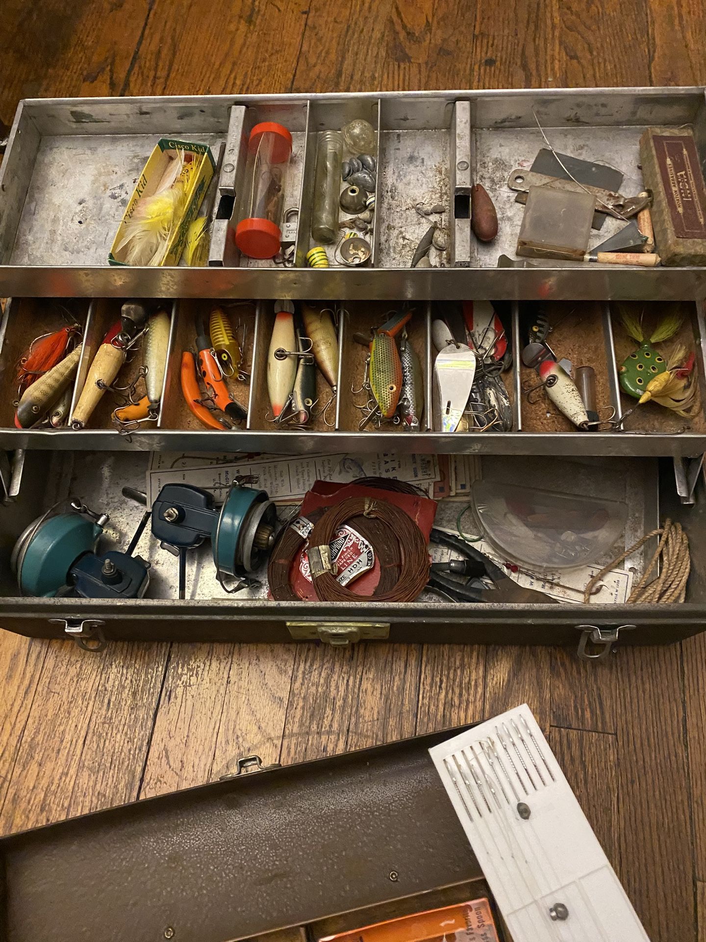 Old fishing, lures and weights and hooks in very nice shape. I’ve got tool boxes full.