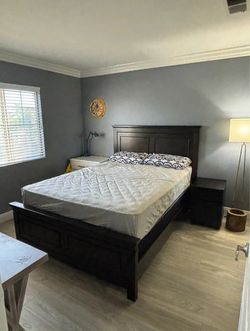 Ashley Wood Queensize Bed Frame with Box