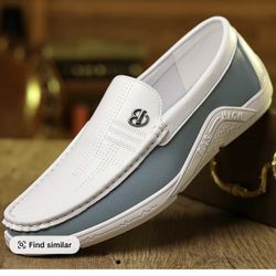 Men’s Driving Casual Shoes Breathable Slip On Soft Sole PU Leather  Size 10men 