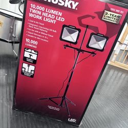 Husky 10,000 Lumen Twin Head LED Work Light with Tripod - Like New