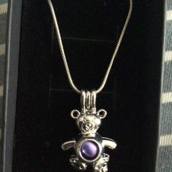 Teddy Bear Cage With Pearl And Chain