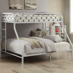 Brand New White Metal XL Twin Over Queen Bunk Bed 