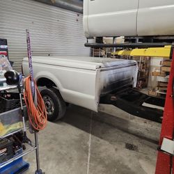White Ford Long Bed Cover