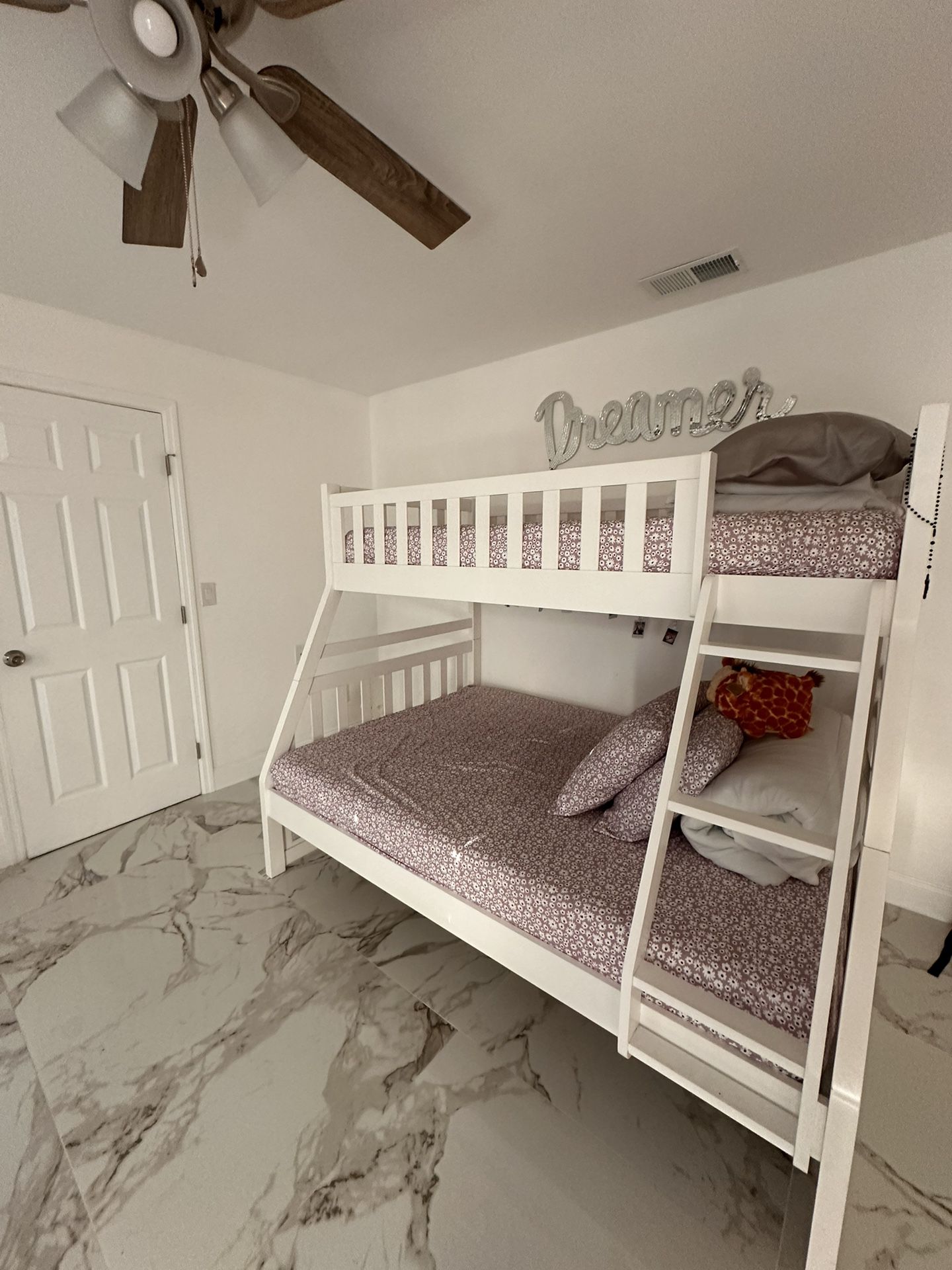 White Wood Bunk Bed Twin Over Full