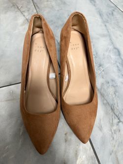 A New Day Tan Suede Pointed-Toe Heels