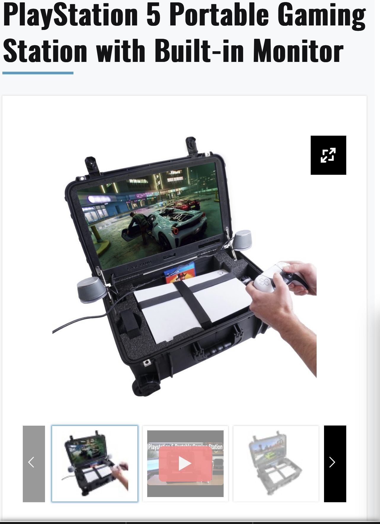 PlayStation 5 Portable Gaming Station with Built-in Monitor