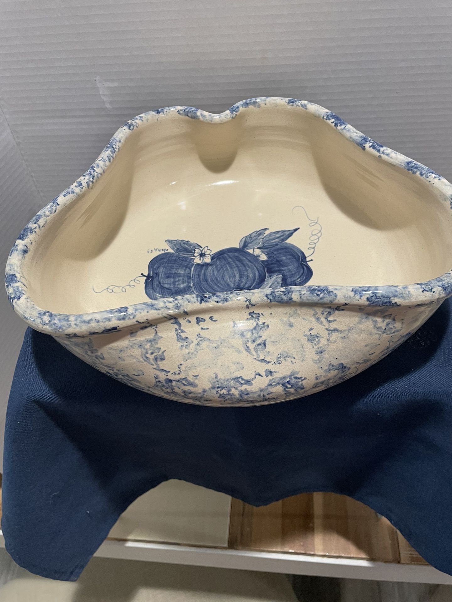 E. P. Pottery Apple Shaped Stoneware Mixing Bowl