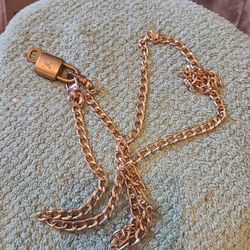 40" gold chain for lv lock and key