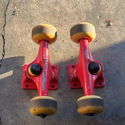 Red Skateboard Trucks 