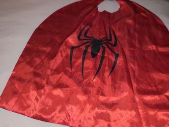 S116) Spider-Man red cape on one side black on the other side child size