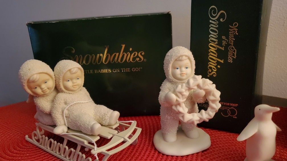 Five Snowbabies Figurines