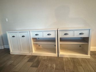 White Wood Night Stand Set (Pottery Barn)