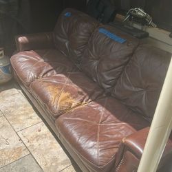 Brown Leather Couch Free!