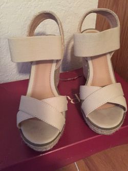 Beige wedge shoes wore maybe twice