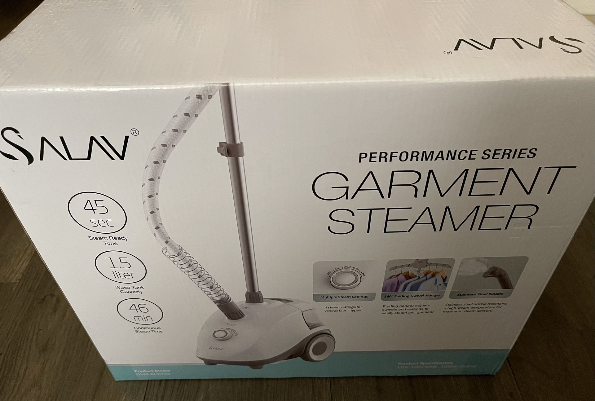 Salav Garment Steamer w/Stainless Steel Nozzle