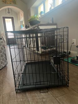 36 Inch Dog Crate with Pink Fabric Cover