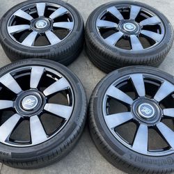 22” Rolls Royce Cullinan 7 Spoke Polished Shadow Wheels Continental Tires