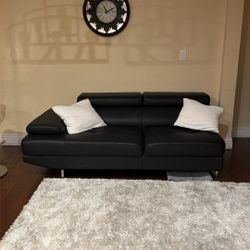Black Leather Couch 