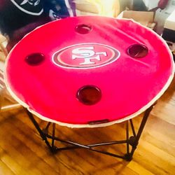 BRAND NEW! SF 49ers Round Table  - with four cup holders, 