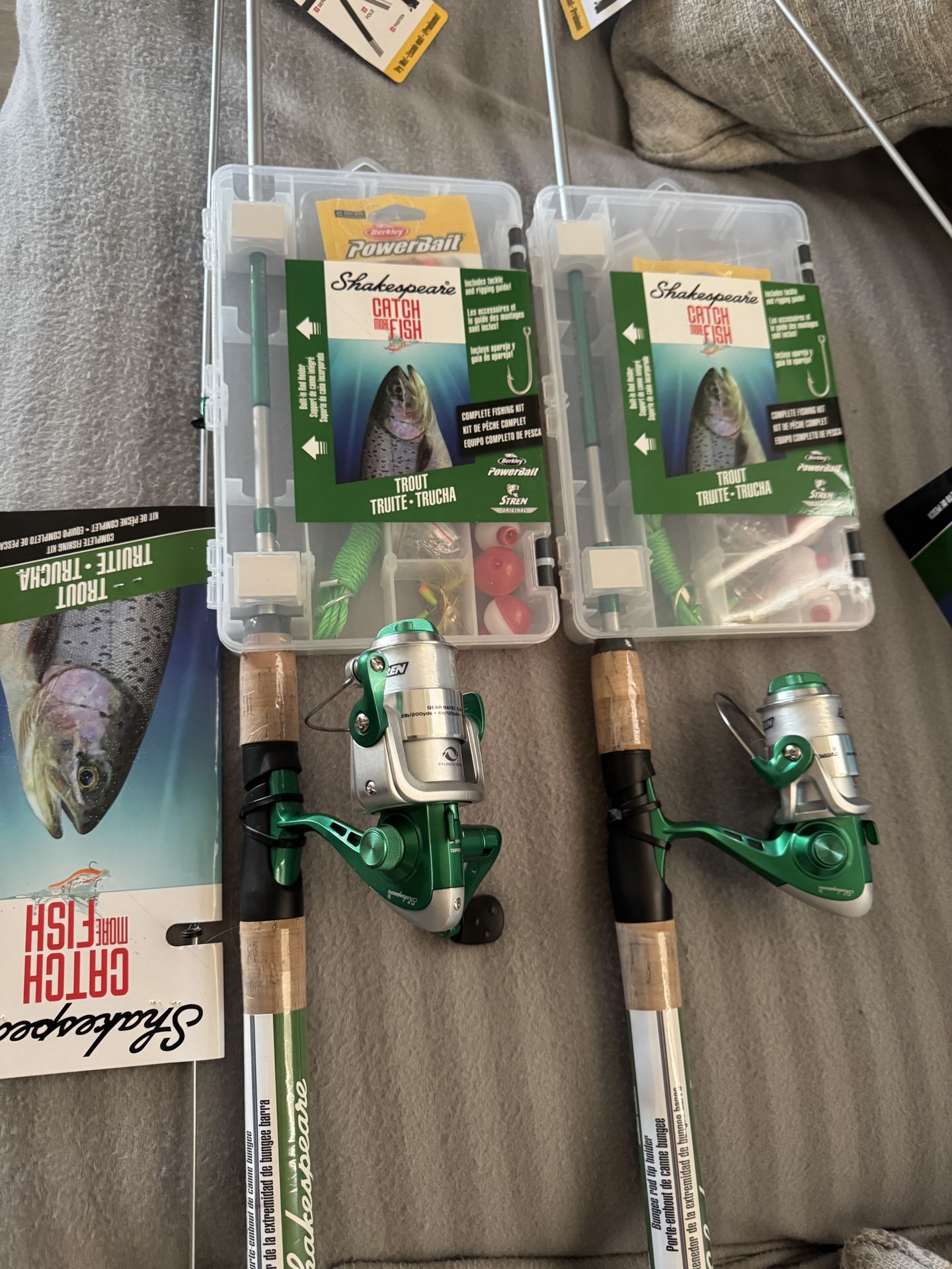 Fish Reeel Shakespeare Catch More Fish Spinning Reel and Fishing Rod Combo with Kit
