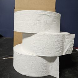 Toilet Paper,3 Rolls, 1000 Ft Each 2 Ply Jimbo Rolls
