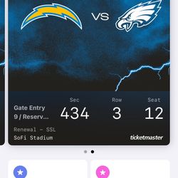 Los Angeles, Chargers Vs  Philadelphia Eagles NFL  ticket