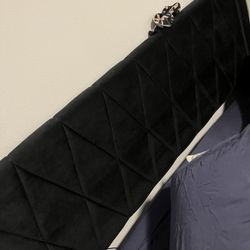 Black Upholstered Queen Bed Frame 