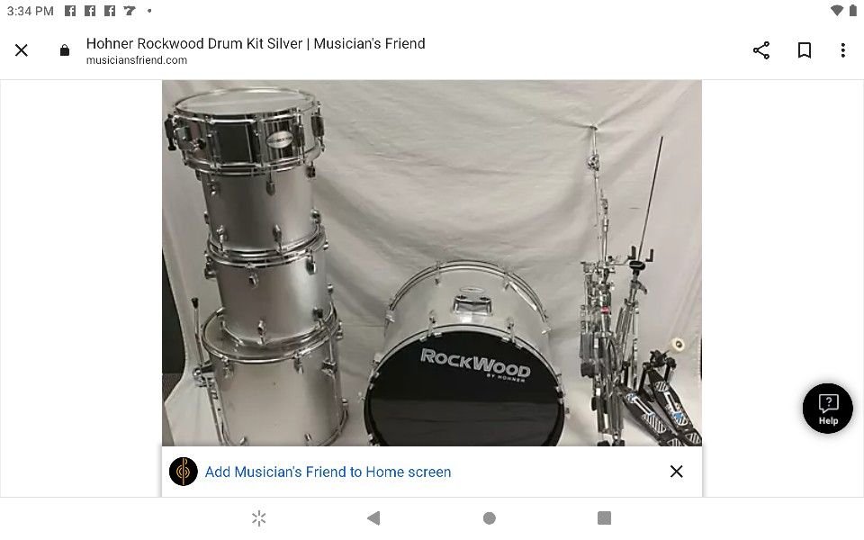 Full Set Rockwood Drums w/Sticks