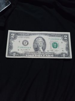 🇺🇸"Jefferson" # 2 Dollar Bill (2009)(26-26-26) Off Center./Right To Left./Bottom Top…