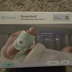 Owlet Dream Sock® - FDA-Cleared Smart Baby Monitor - Track Live Pulse (Heart) Rate, Oxygen in Infants - Receive Notifications