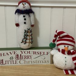 Snowman AND Wooden Have Yourself a Merry Little Christmas Wooden Sign