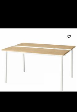 IKEA desk mittzon conference table oak veneer white