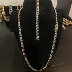 Cuban link set (stainless steel) 