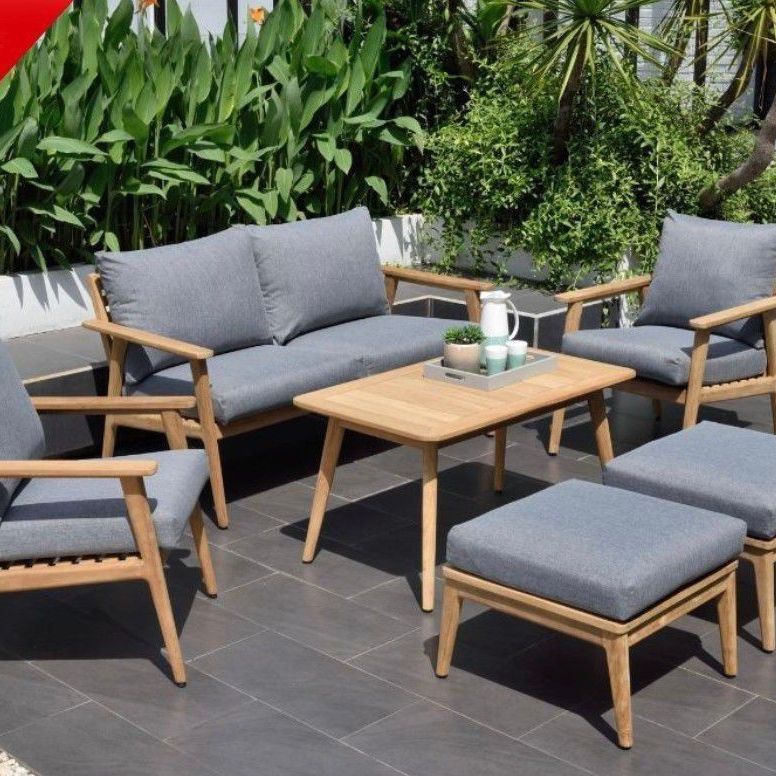 BRAND NEW FREE SHIPPING 6 Piece 100% FSC Solid Teak Patio Seating Set