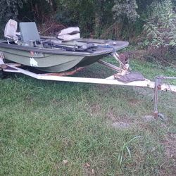 Boat And Trailer With Motor 