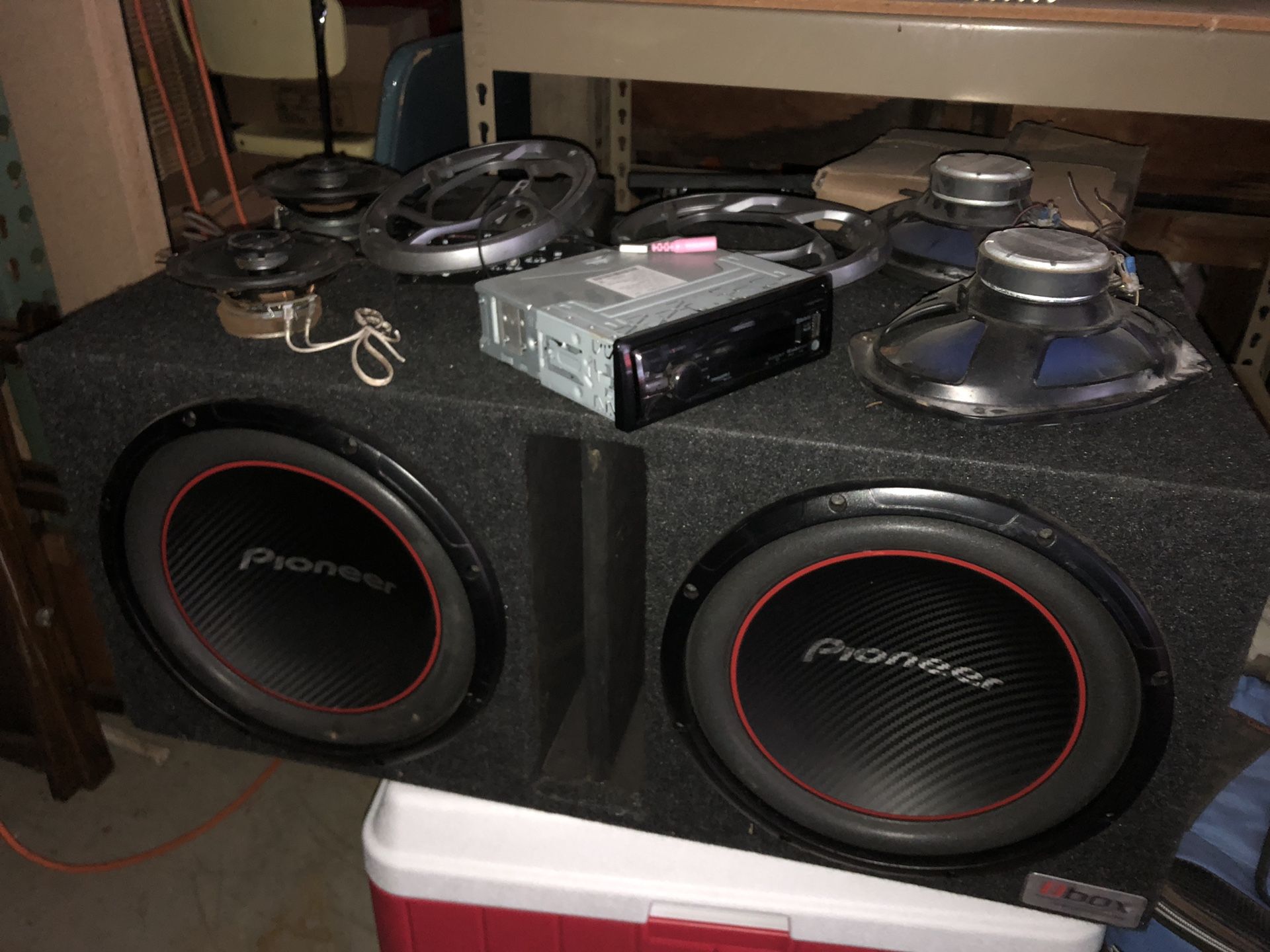 Pioneer sub kenwood receiver zapco amp and speakers