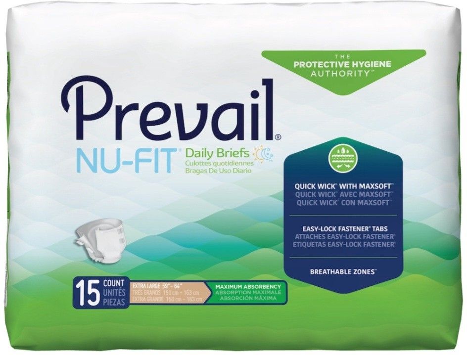 Brand New 12 Packages Of Prevail Daily Briefs / Diapers. Still Sealed Never Open