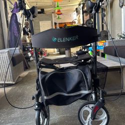 ELENKER Upright Walker, Stand Up Folding Rollator Walker