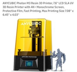 ANYCUBIC (limited use) Resin 3d Printer, BRAND NEW in BOX Wash & Cure  Station And Half Dz Water Wash Resin