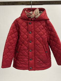 Burberry Children Quilted Jacket – Red – Classic Check Lining
