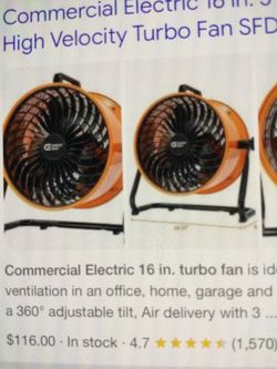 Fan 16 in and 18”