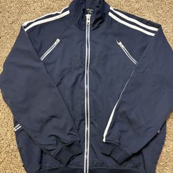 Sean John Navy Blue Track Jacket With White Stripes Mens Size XL