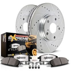PowerStop Front Brake Kit For Cadillac Escalade 2021-24 |Escalade ESV 2021-24 |ChevySilverado 1-24 - Truck & Tow Carbon Fiber Ceramic Brake Pa