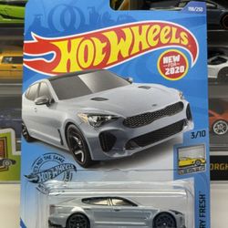 🇰🇷 HOT WHEELS 2017 - Gray 2019 Kia Stinger GT -  Factory Fresh 198/250 - 1:64